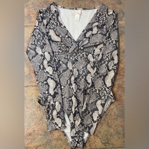 H&M Tops - H&M Snakeskin Printed Bodysuit